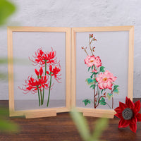 DIY Embroidery Kit for Beginners - Cherry Blossom, Swallow, Koi, or Lycoris Radiata Designs with Frame
