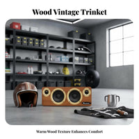 Powered Car Subwoofer Deep Bass Bluetooth Speaker Wooden for Road Trips