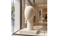 Head Mannequin with Leather Cover Short Mannequin Head with Stitched Seam for Boutiques, Stylists, Hairpiece Styling, Salon Counters