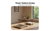 Tiled Wood Top Table Long-Lasting Living Room Furniture Easy Assembly