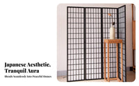 Foldable Design Japanese Shoji Divider Freestanding Multi-Panel Shoji Screen Space-Saving Folding Partition Creates Privacy for Apartment Dwellers, Homeowners, Awayice Workers, Entryway, Living Room, Bedroom, Photo Studio