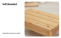 Low Wooden Bench Solid Wood Construction Low-Height Stool Waterproof for Adults