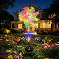 Solar-Powered LED Windmill Garden Light, Waterproof, Outdoor Decoration