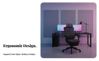 Ergonomic Reclining Chair with Footrest cradle Computer Seat Adjustable neck restrest 350lbs Weight Capacity for Workstation