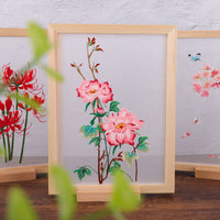 DIY Embroidery Kit for Beginners - Cherry Blossom, Swallow, Koi, or Lycoris Radiata Designs with Frame