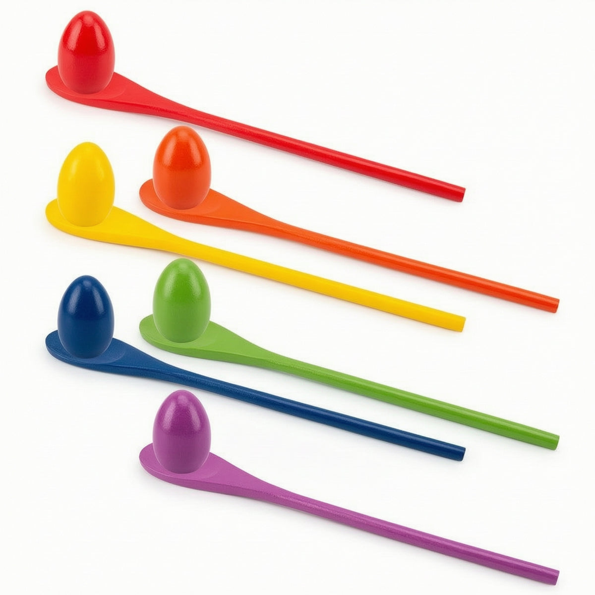 Balance Training Spoon with Egg Painted Wooden Egg and Spoon Game Set Smooth