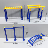 Miniature Outdoor Gym Equipment Set for Dollhouse
