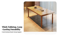 Spacious Tabletop Chinese Design Tea Ceremony Table Stable Support Large Slab Office Table Strong Load-Bearing Household Furniture Wear-Resistant for Families, Adults, Living Room, Home