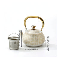 Teapot with Stainless Steel Infuser Patterned Teapot with Infuser Removable Tea Maker for Hosts