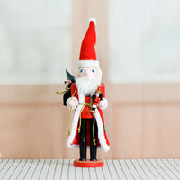36cm Santa Claus Nutcracker Solid Wood Figurine Christmas Decoration