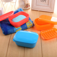 Portable Candy Color Soap Box with Drain for Travel