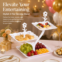 Tiered Serving Stand, Matte White Cupcake Stand for Coffee Table, Premium Dessert Display Stand, Creative Food Risers for Afternoon Tea