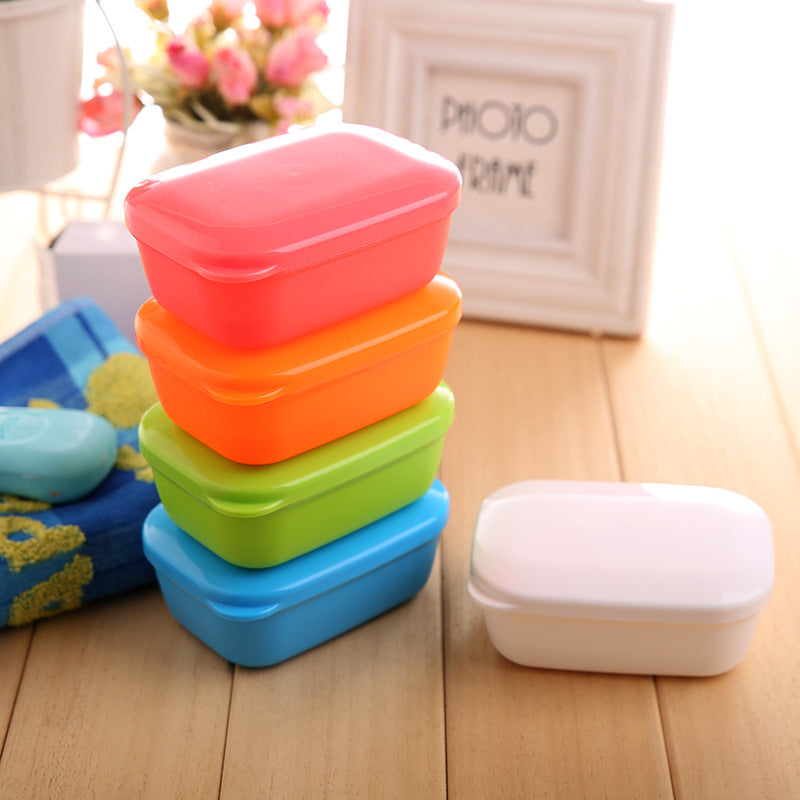 Portable Candy Color Soap Box with Drain for Travel