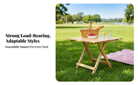 Bi-Fold Utility Table Foldable Design Trestle-Leg Camp Desk Space-Saving Rounded Corners for Families, Campers