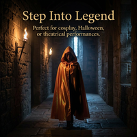Hooded Cloak Maxi Cape Witch Cosplay Accessories, Fancy Dress Costume Halloween, Hooded Cape Witch f - Image 8