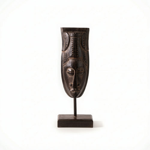 Faceplate Ornament Resin Faceplate Sculpture Tall Sculpture with Stand for Interior Stylists, Art Collectors, Entryway