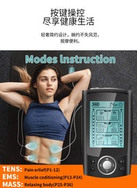 MHD TENS/EMS Digital Meridian Massager, 36 Modes, 3-in-1, Portable, USB Charging, US Plug