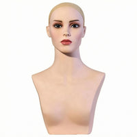 Female Hairpiece Head Bust Plain Hairpiece Display Bust Smooth Surface