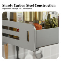 Drilleffortless Installation Wall-Mounted Utility Rack Space-Saving Storage Shelf Multi-Purpose Seasoning Organizer Easy to Clean for Renters, Organizers, Apartment Dwellers, Bathroom, over Countertop, Pantry