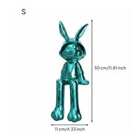 Rabbit Statue Electroplated Bunny Ornament Reflective Surface