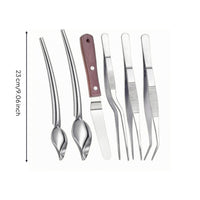 6 Pieces Drizzle Spoon Set Easy to Clean Cooking Tweezers Plating Tweezers