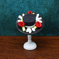 Miniature Hat with Stand Textile Miniature Hat Stand Decorative for Collectors