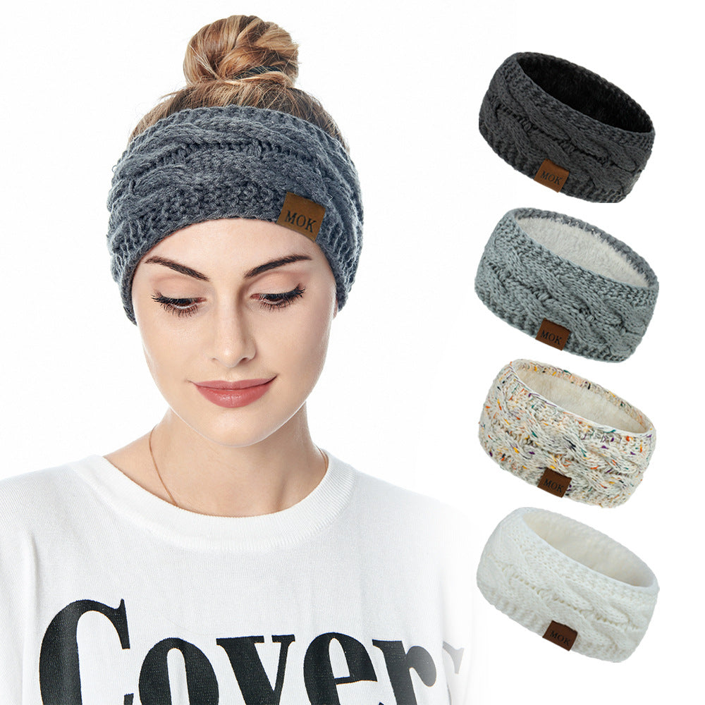 MOK Winter Fleece Lined Knit Headband Ear Warmer for Sports and Casual Wear
