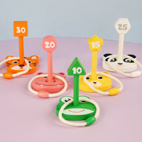 Montessori Bowling Animal Ring Toss Game for Kids 3-6 Years Old - Educational Hand-Eye Coordination Toy