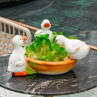 Creative Hydroponic Flower Pot, Cute Drinking Duck, Copper Coin Grass Water Cultivation Pot, Balcony Decoration, Garden Decor