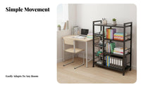 With casters Multi-Tier Rolling shelf unit Simple Design Multi-Tier Utility trolley Space-Saving storage rack Easy to Assemble for Students, Office Workers, homeowners, Study Room, Bedroom, Classroom, Kitchen