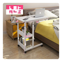 Foldable Folding Laptop Desk Wheel Moving Mobile Computer Table Space Saving Rolling Laptop Desk Multifunctional for Dorm Room, Bedroom