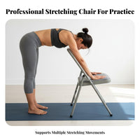 Foldable Iyengar Mind-Body Practice Chair Non-Slip Canvas Seat Mind-Body Practice Auxiliary Chair Portable Handstand Training Tool Professional Grade for Beginners, Seniors, Home Gym