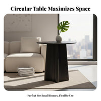 2 Pieces Round Nesting Coffee Tables Space Saving Round Nesting Table Set Easy to Clean Food-Safe Surface for Bedroom, Office