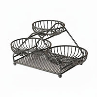 3 Tier Fruit Basket Versatile Use Tiered Serving Stand Space-Saving for Kitchen