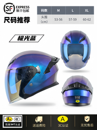 摩托车四分之三头盔电动车4分之3盔半盔骑行踏板安全帽四季冬防雾