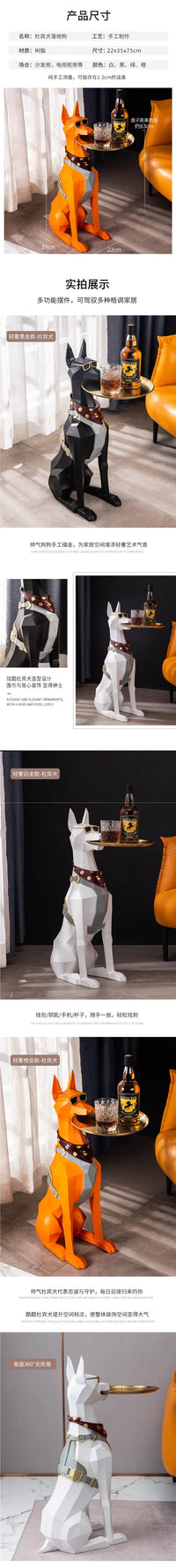 狗摆件高级感客厅玄关装饰品轻奢高档电视柜酒柜装饰品绢花