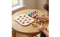 3 Pieces Educational Wooden Sensory Board Safe Sensory Board with Pom-Poms Tabletop Toy Fine Motor for Toddlers, Preschoolers, Kids, Playroom, Classroom, Homeschool