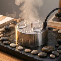 Water-Shortage Protection 3-Head Pond Fogger Stainless Steel Sonic Mist Maker with Lights Corrosion-Resistant Mist Maker with LED Lights High-Efficiency for Hobbyists, Ponds, Fountains, Landscapes