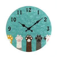 Round Wall Clock Black Hands Home Decor Easy to Read