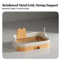 Drawer Design Dog Toilet Keeps Paws Hygienic Pet Potty Pan with Mess Containment Guard Puppy Training Toilet with Mesh for Small Dogs, Apartment