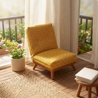 Miniature Sofa Chair Wooden Legs Dollhouse Armchair Low Angled Miniature Couch for Room Decor