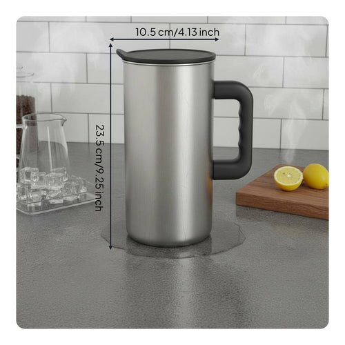 Cold Water Kettle with Lid Easy to Clean Water Jug with Lid Insulated Stainless Steel Vessel for Kitchen