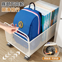 Under-Desk Storage Cart with Wheels, Large Capacity Mobile Bookshelf for Classroom