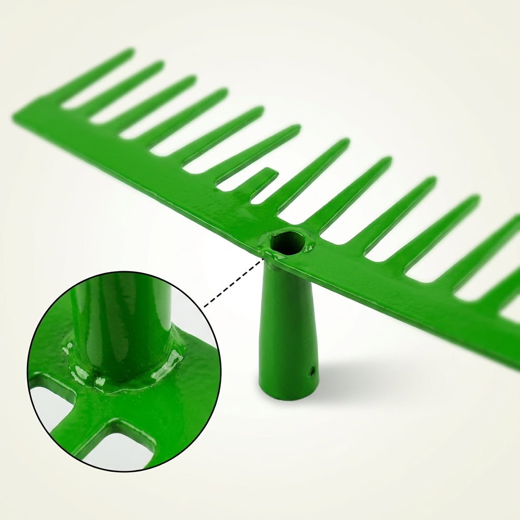 Garden Rake, Heavy Duty Iron Rake with Multiple Tines for Farming and Gardening