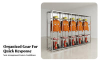 Firefighter Gear Rack Fire Suit Storage Stand Rust-Resistant Rotating Equipment Rack for Firefighters, Emergency Services Personnel