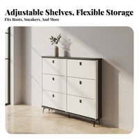 Footwear Storage Unit Thin Design Tipping Drawer Shoe Cabinet Large Capacity Engineered Wood Suitable for Apartment Dwellers Homeowners Hallway Living Room