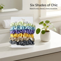 Large Scrunchies for Women, Satin Scrunchie Set for, Handmade Ponytail Holders with Thin Elastic Ties, Cute Accessories for Bun, High