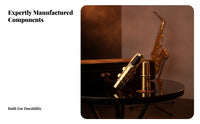 Gold-Colored Saxophone Mouthpiece Polished Shiny Finish Saxophone Ligature Clamp Tightening Screws Sax Mouthpiece Cap