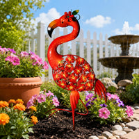Flamingo Stake Light Openwork Design Solar Flamingo Light Water Resistant