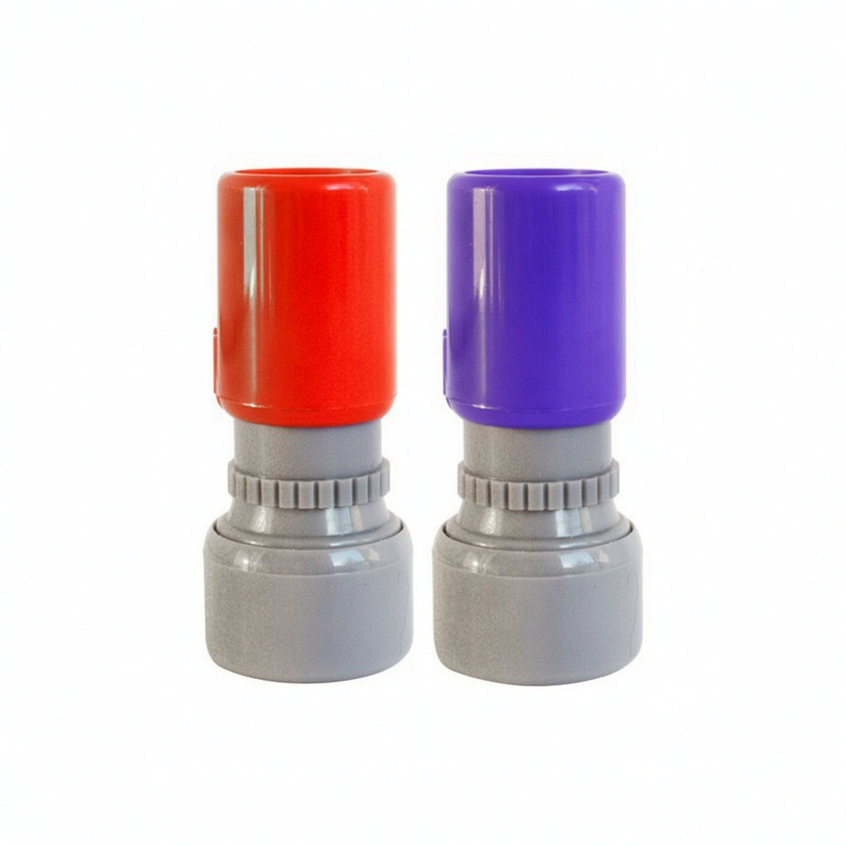 2 Pieces Compact Stamp with Motif Cylindrical Self-Inking Stamp with Ink Pad Round Ready to Use for Stationery Lovers, Planners, Notes, Desks